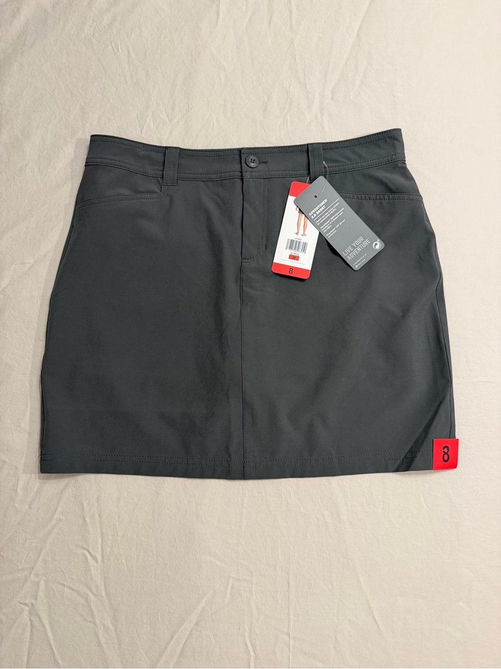 NWT Eddie Bauer Adventurer 2.0 Skort Size 8 Dark Smoke